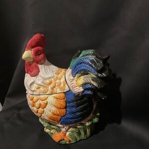 Colorful Ceramic Rooster Figurine